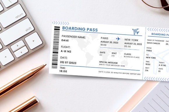 Download Editable Boarding Pass Ticket Design - Premium Resources
