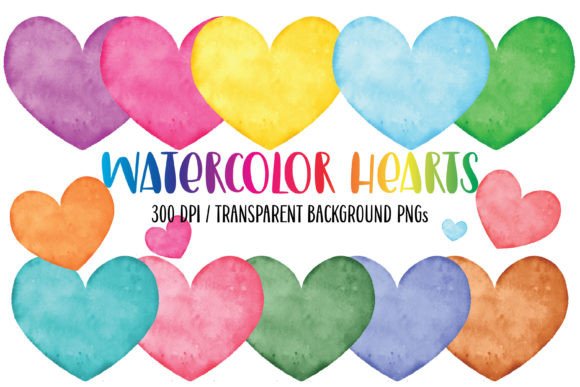 Download Rainbow PNG Watercolor Hearts Clipart - Hearts clipart Collection