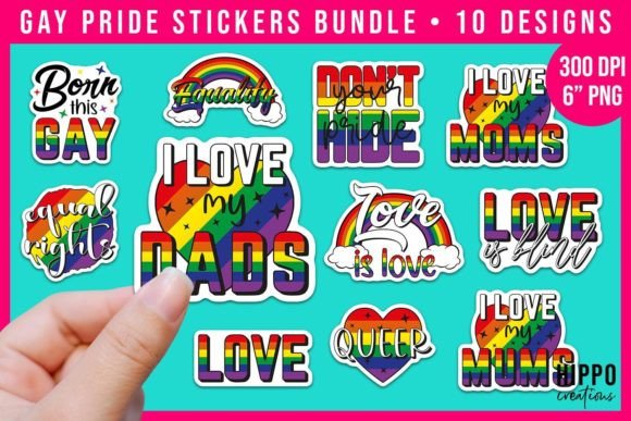 Download Gay Pride Sticker Bundle of 10 LGBTQ PNG - Lgbtq png Collection