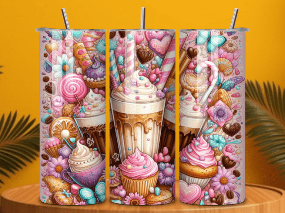 Download Sweet Dessert Coffee Tumbler Wrap PNG - Premium Resources