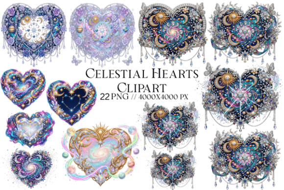 Download Celestial Hearts Clipart - Hearts clipart Collection