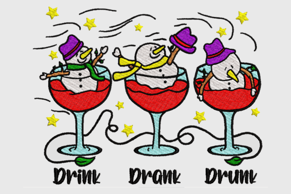 Download Cute Snowmen in Cocktail Glasses - Premium Resources