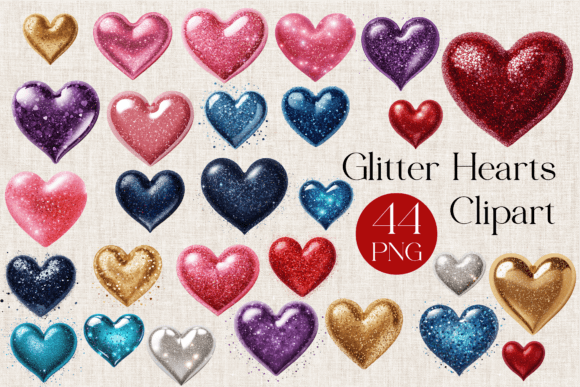 Download 44 Glitter Hearts Clipart, Valentine - Hearts clipart Collection