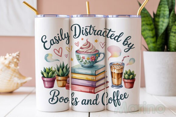 Download Cozy Books &amp; Coffee Tumbler Wrap - Coffee tumbler Collection
